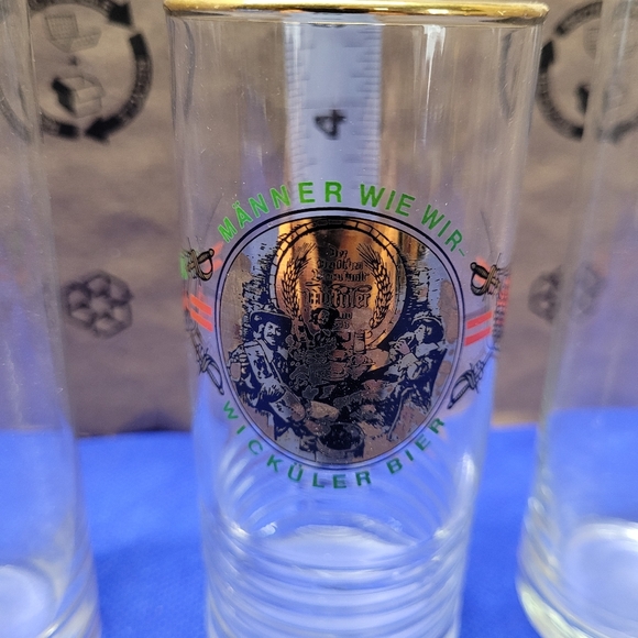 Vintage small European beer glasses from the 80's and 90's - Picture 4 of 9